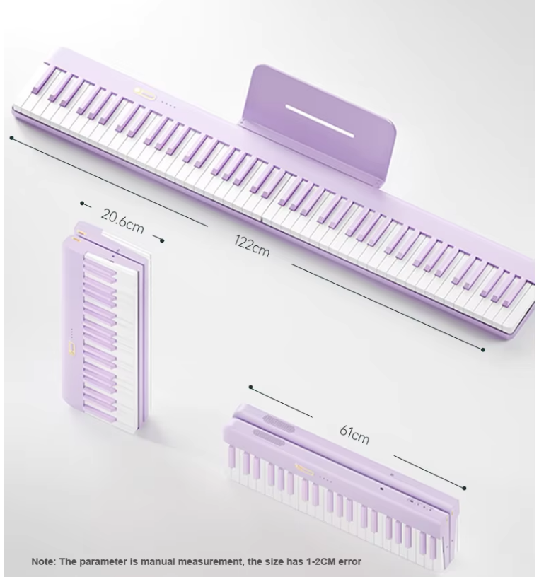 Zhuohong Musical Instrument Supplier 88 Key Keyboard Musical Folding Piano Electric Portable